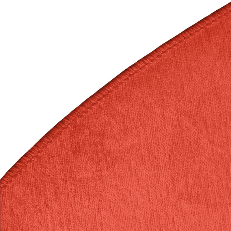 Tapis orange/bleu rayé, Rond 5 pi