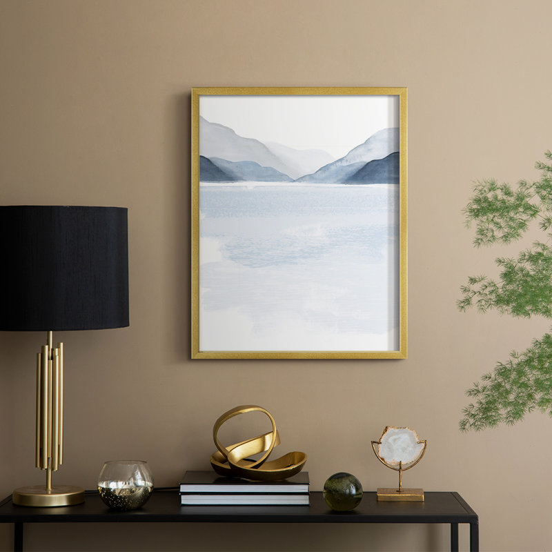 Glacial Lake I, reproduction encadrée - bois massif, H 30 po x l 24 po, Doré