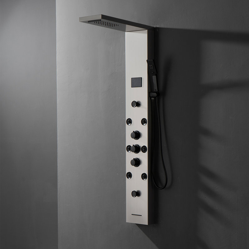 57,99 Panneau de douche avec, Noir / nickel