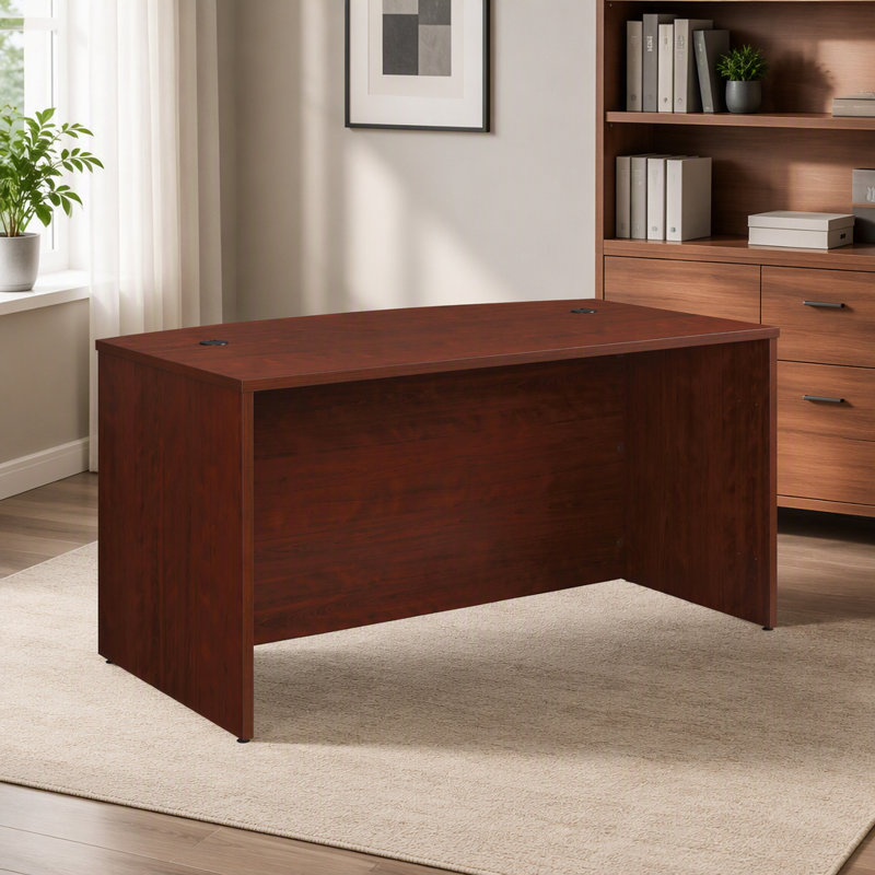 Bowfront Executive Desk 60", Red finish