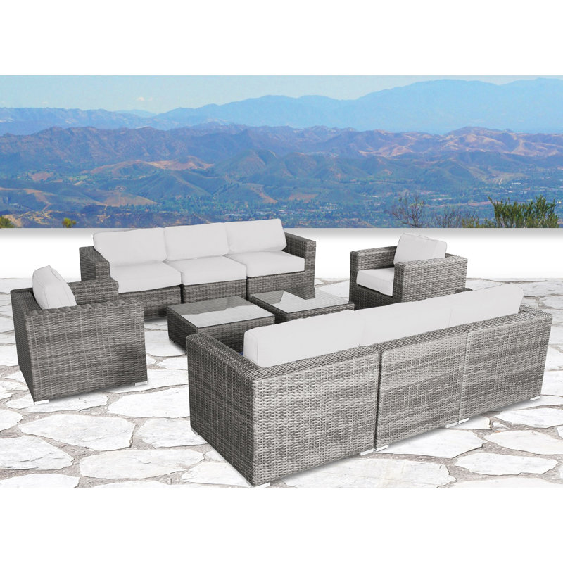 Tressel Fully Assembled 6 Piece Sunbrella Sofa Seating Group with Cushions, Gray, Sunbrella Canvas
