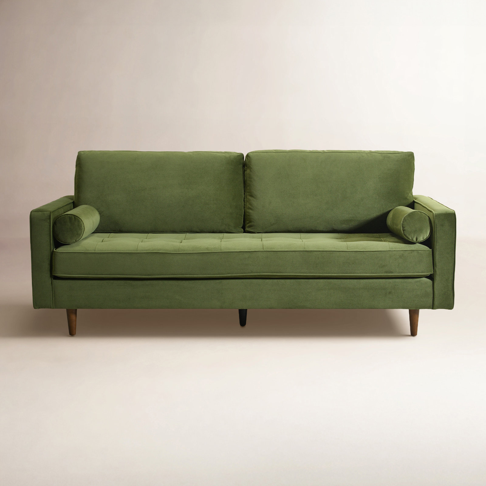 Geo 84" Upholstered Sofa, Green Velvet