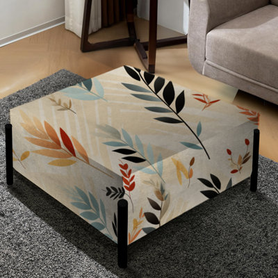 Grand repose-pieds carré beige beige
