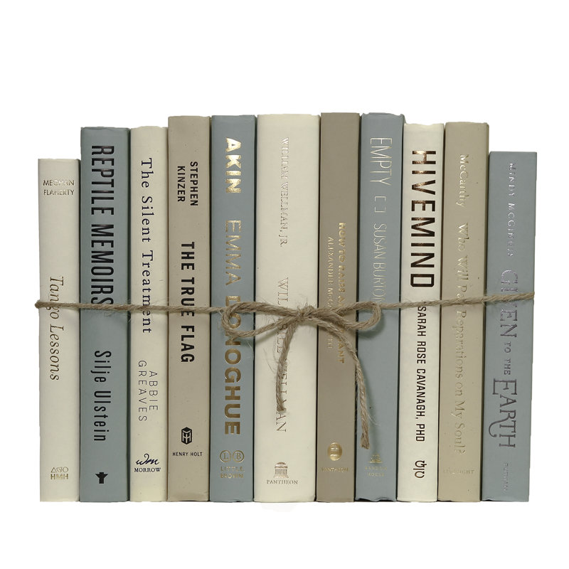 Livres décoratifs Janessa - Ensemble de livres en verre de mer - 1 pied de livres bleus