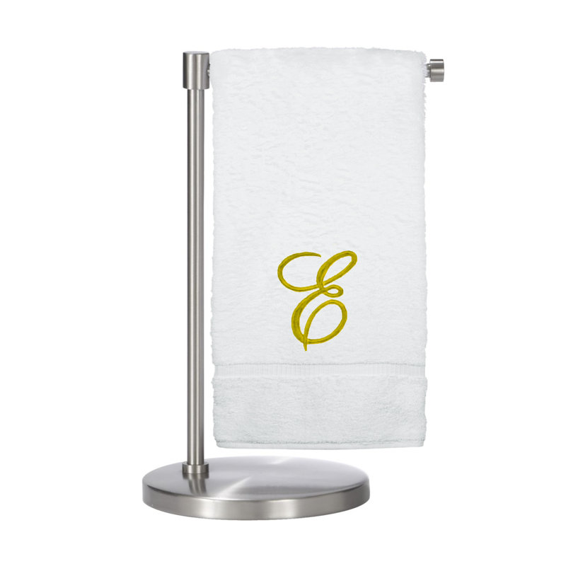 Bath Towel, E, White/Gold