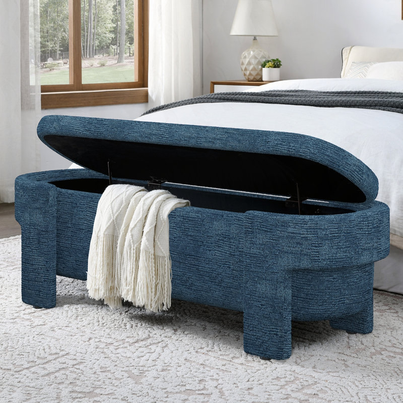 Banc rembourré avec grand espace de rangement