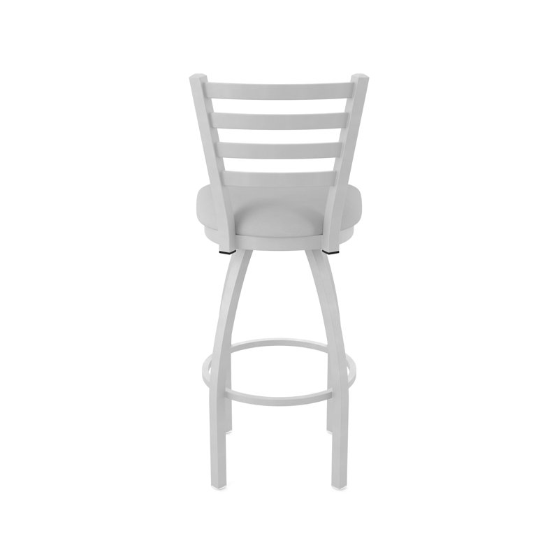 Jackie Swivel Stool, Anodized Nickel, Vinyl-Canter Folkstone Gray, Extra Tall (36" Seat Height)