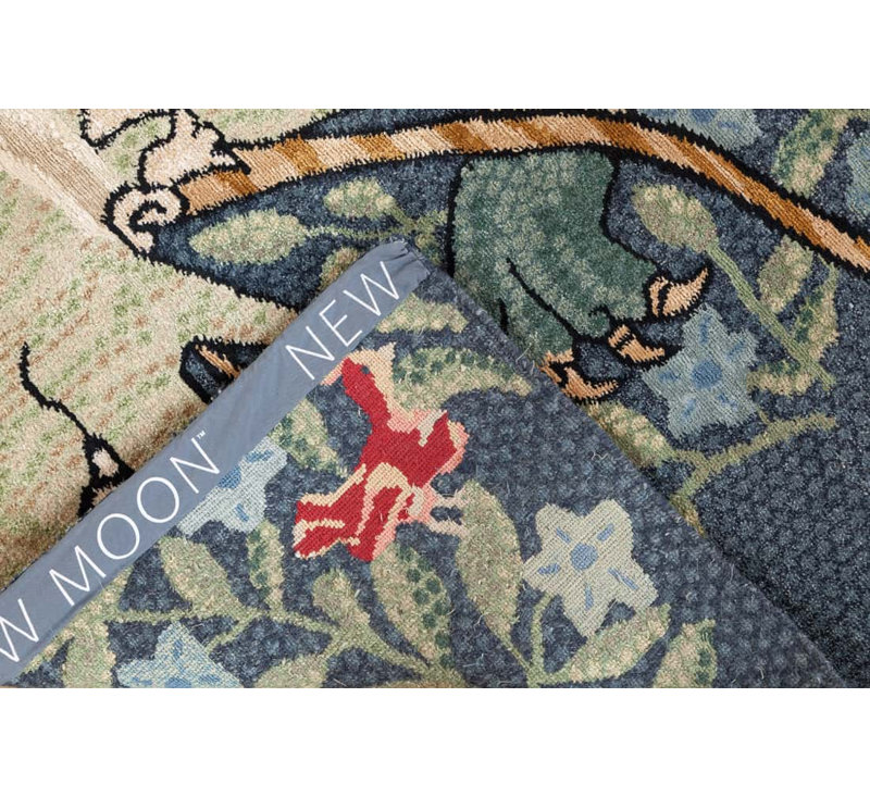 The Gryphon Hand Woven Silk and Wool Floral Area Rug, Rectangle 4' x 6'