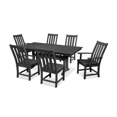 Vineyard 7-Piece Farmhouse Dining Set with Trestle Legs by POLYWOOD
