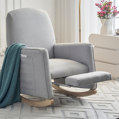 Chaise berçante en coton et lin