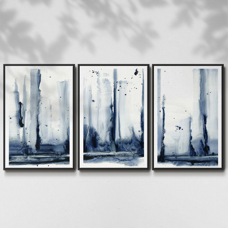 Forêt arctique I 3 pièces, Noir, H 27 po x l 54 po