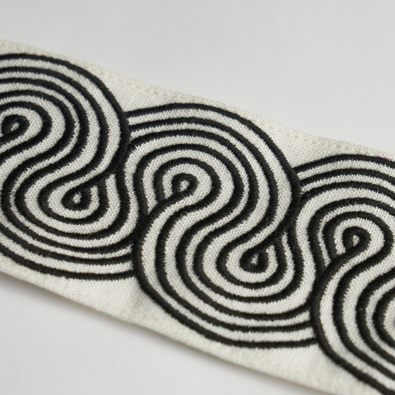 Giraldi Embroidered Trim, Black