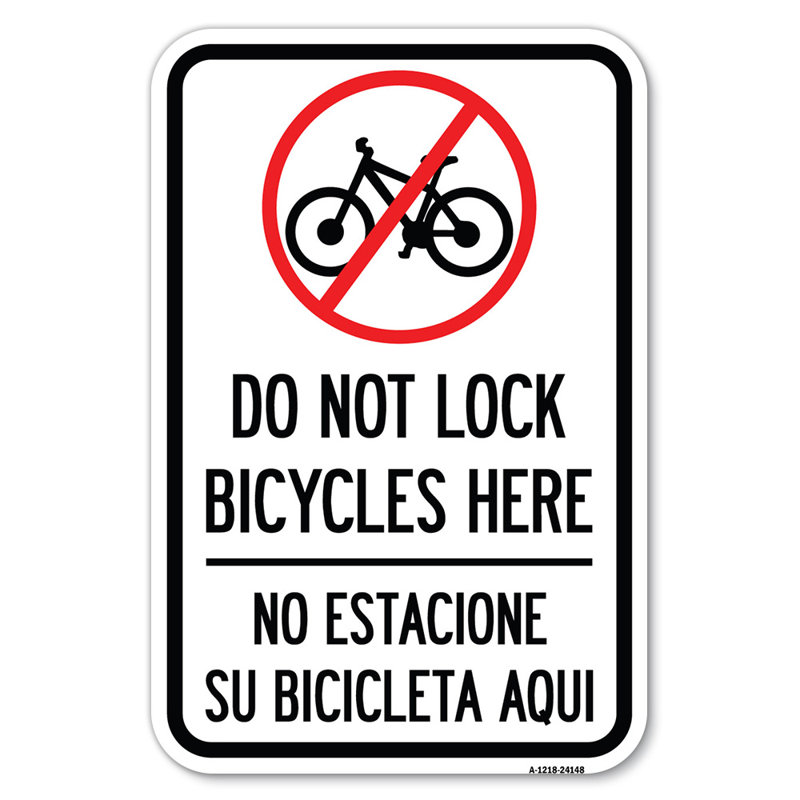 Ne pas verrouiller les vélos ici - sans estacione su bicicleta aqui (sans graphique de bicyclette) / 24148