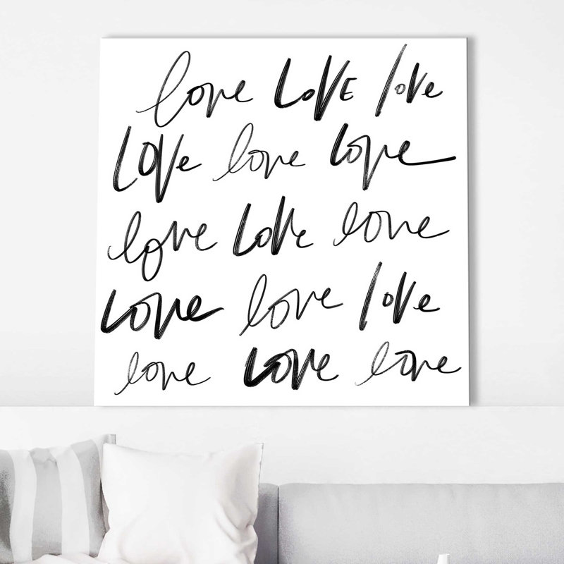 «Love, Love, Love (Square)» par SD graphiques Studio Print, H 36 po x l 36 po x P 1,5 po, Toile tendue