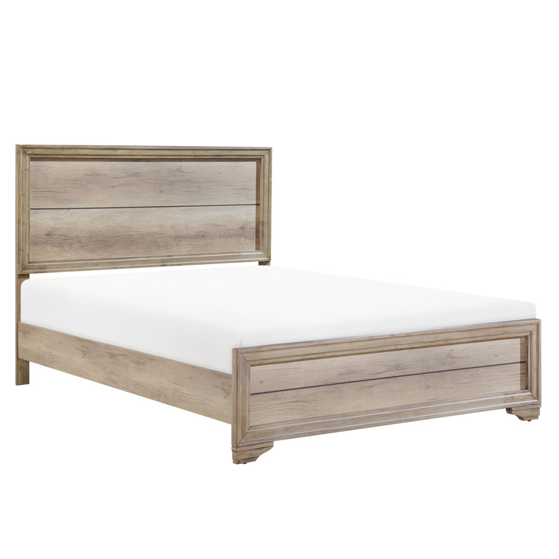 Cadre de lit simple contemporain - Taille de mobilier de chambre à coucher en stratifié avec finition naturelle