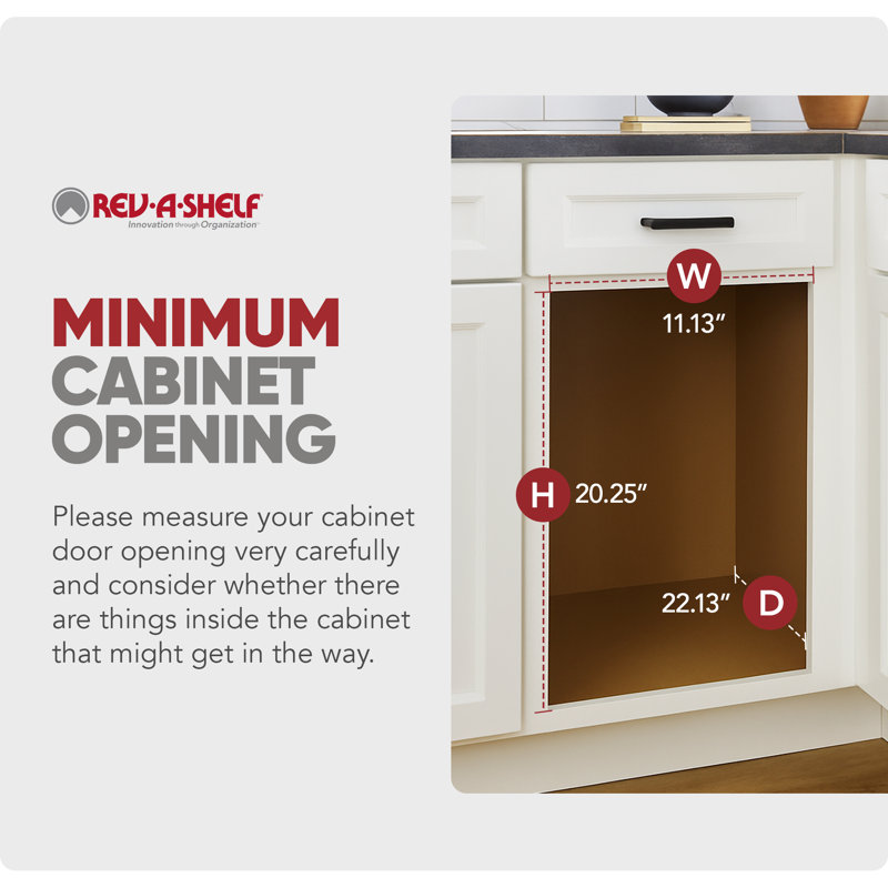 Rev-A-Shelf Pullout Kitchen Trash Can 35 qt. with Soft-close, Champagne