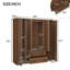 Armoire penderie 4 portes avec 2 tiroirs - Armoire de rangement spacieuse pour vêtements, brun-118388701