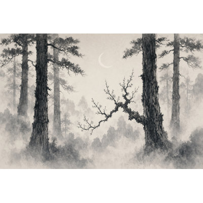 Papier peint Misty Forest Cloudy Sky