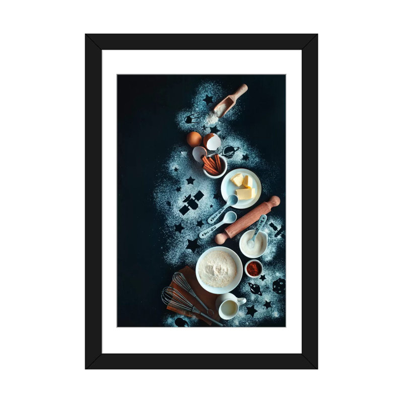 « cuisson pour stargazers », impression sur toile, H 32 po x l 24 po x P 1 po, Papier d'art encadré noir, Blanc