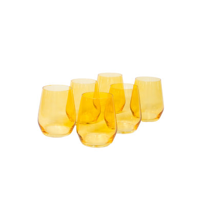 Verre à vin de couleur jaune soleil - ensemble de 6 - sans pied