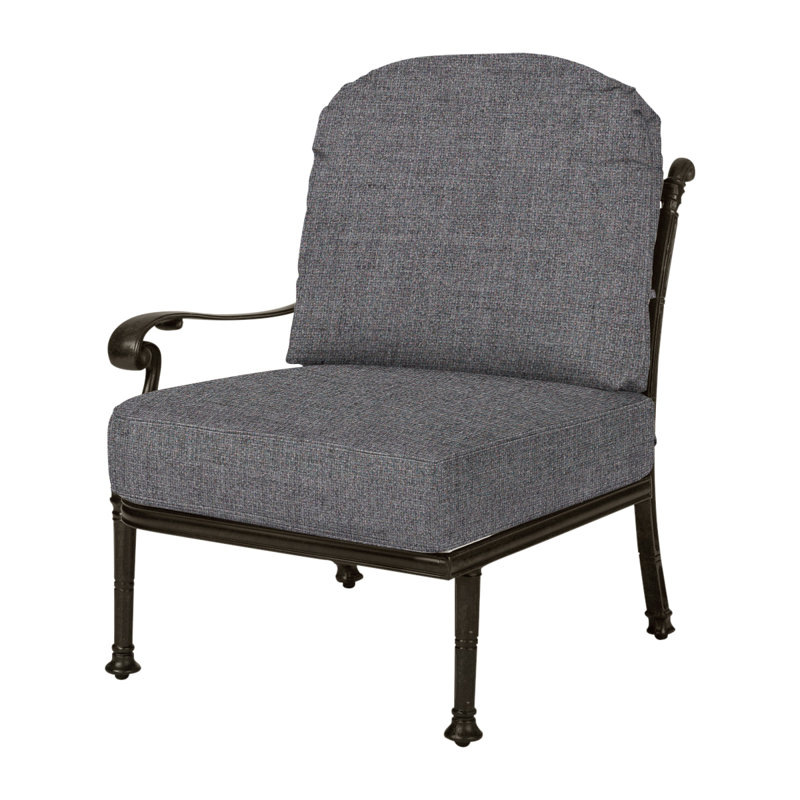 Florence Cushion Right Arm Lounge Chair, Cast Slate Sunbrella® Plainweave, Desert Bronze