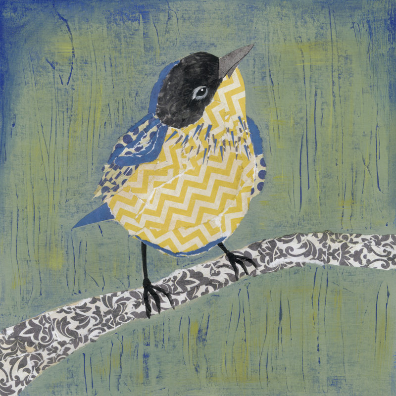 " Patchwork Wren II " by Grace Popp Painting Print, 36" H x 36" W x 1.25" D