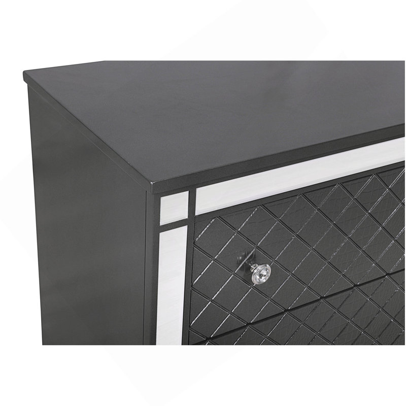 Table de bout de table de chevet 2 tiroirs de style contemporain 1Pc Glam