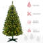 Arbre de Noël artificiel haut 6 pi avec 584 branches, 212 lumières DEL blanc chaud ou coloré, ouverture automatique-155184769