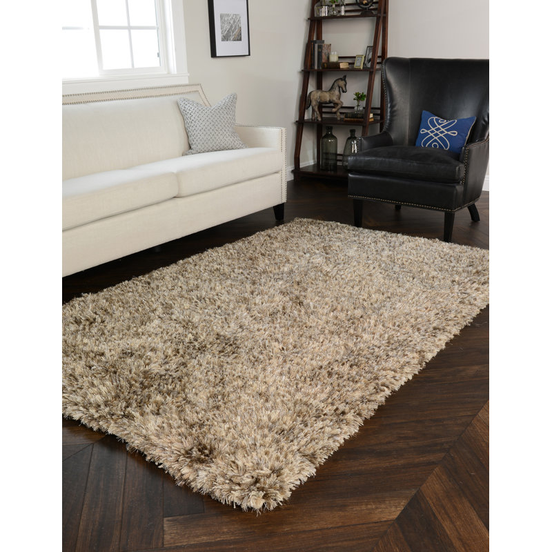 Scully Handwoven Shag Area Rug, Rectangle 5' x 8'