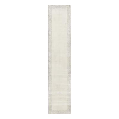 Distressed One-of-a-Kind 2'7X12'11 Hand Knotted Area Rug
