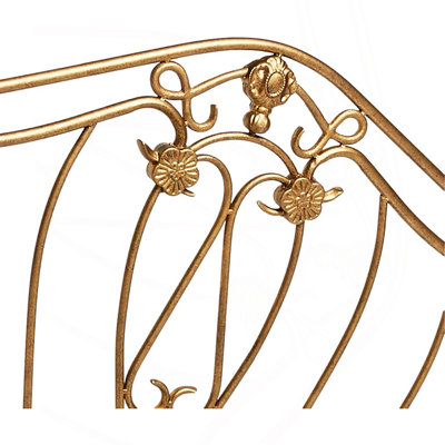 Antique Brushed Gold Metalwork Headboard And Footboard