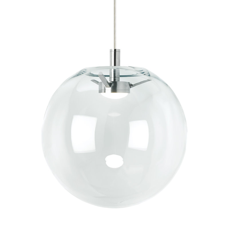 Palona 1 - Light LED Pendant, No, Satin Nickel, Clear