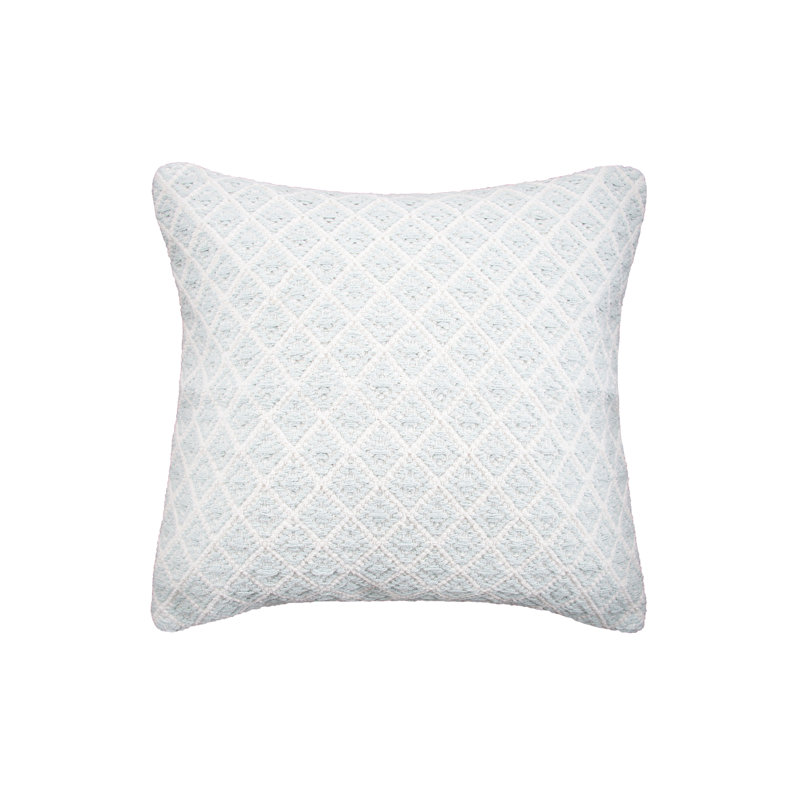 Bianca Geometric Woven Square Throw Pillow, Seaglass