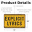 Enseigne explicites 10 po x 14 po