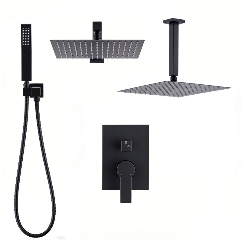 Système de douche à pluie de plafond de 10 pouces avec pomme de douche à main Topcraft