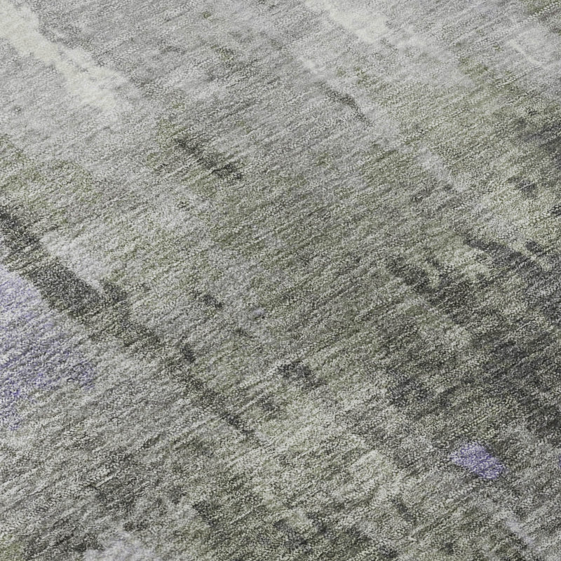 Premium Machine Washable Mayfield Abstract Rug, 8' Round, Lavender