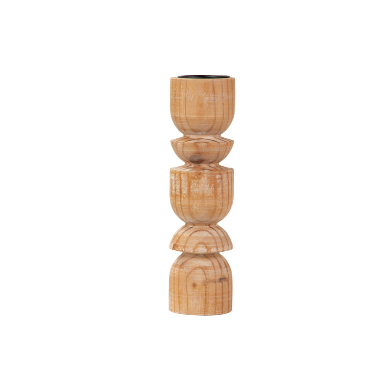 Wood Tabletop Candlestick, Brown