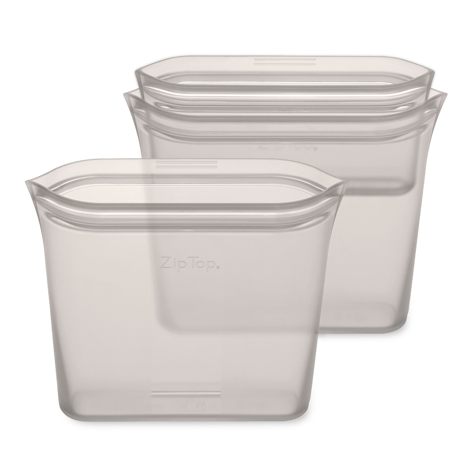 Zip Top Bag Food Storage Container Set, Gray