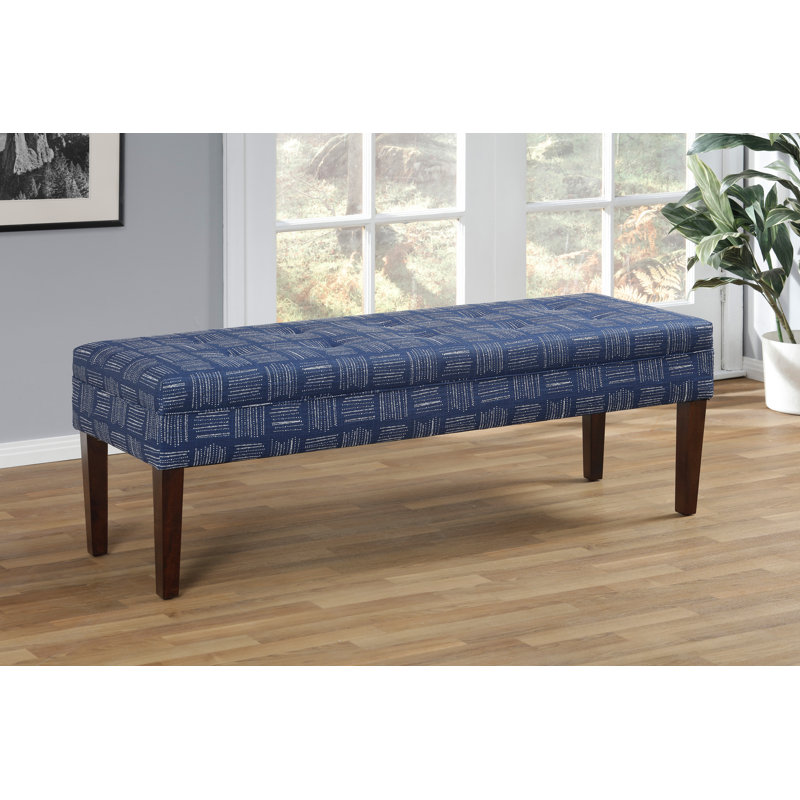 Banc rembourré Checo, Denim bleu marine