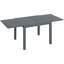 Table de salle à manger extensible gris foncé, 41 po à 83 po, avec structure en aluminium et plateau en acier effet bois pour 6 8 personnes