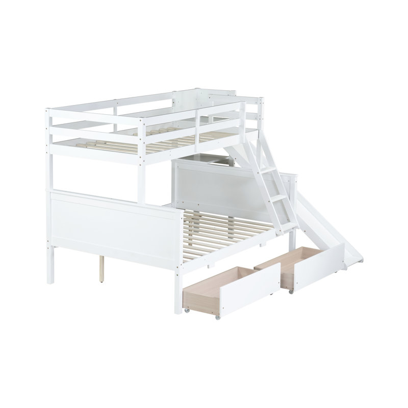 Lit superposé en bois d'hévéa, Blanc