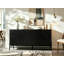Buffet avec rangement, armoire d'appoint avec 4 portes sculptées, buffet avec tablettes réglables pour la cuisine, le salon et le vestibule