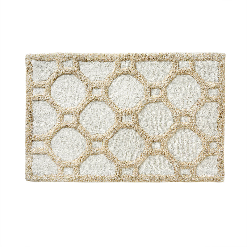 Natural Bamboo Lattice Cotton Bath Rug 20"x30"