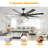 Ceiling Fans No Light With Remote Control, 8 Reversible Blade, Quiet DC Motor, Timer Function, 6-Speed
