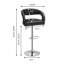 George Set of 4 Adjustable Bar Stools with Backs Arms, Modern PU Leather Swivel Counter Height Stools with Footrest, Kitchen Island Chairs for Dining Room, Home Bar, Cafe, Black-1010057408-1069806060