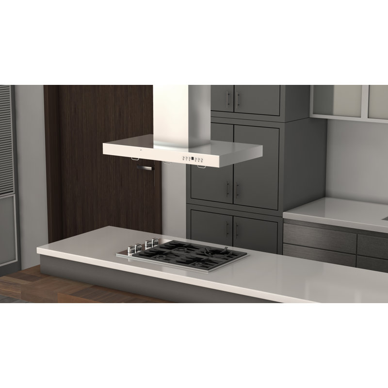 30" 400 CFM Convertible Island Range Hood, Stainless Steel, 30"