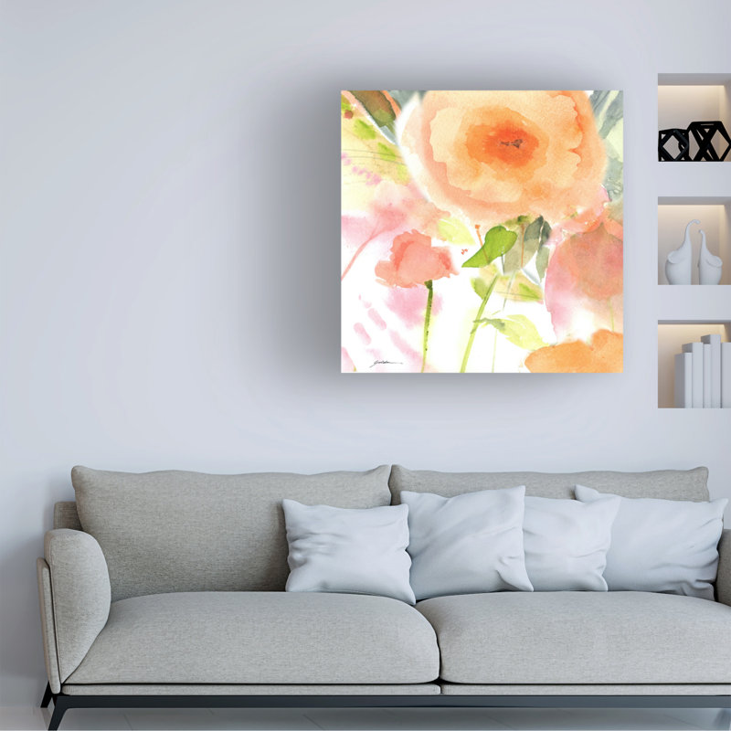 Art sur toile «bolche sheila», pêche dorée, H 14 po x l 14 po
