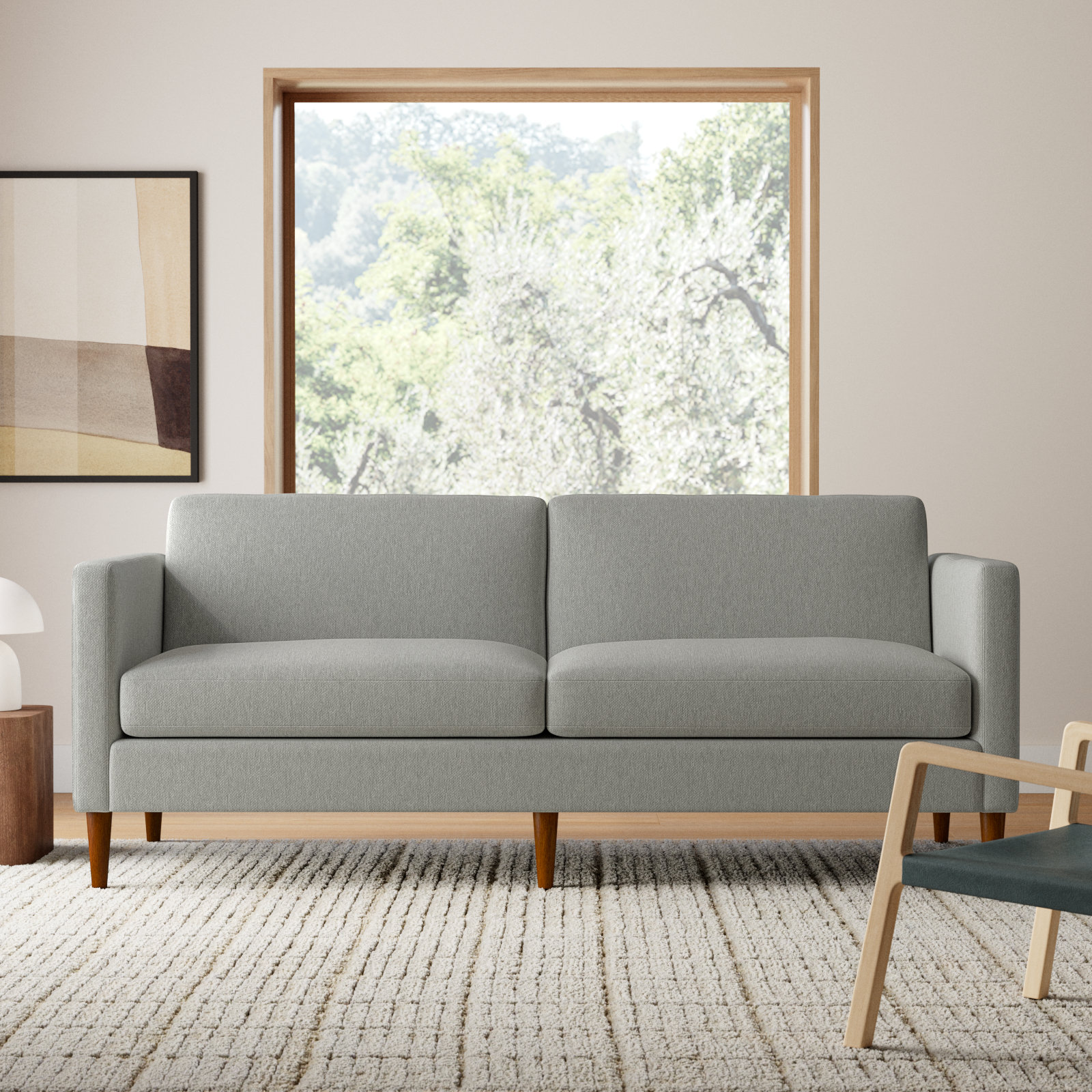 Clifford 87'' Sofa, Ticket Smoke Heathered Basketweave