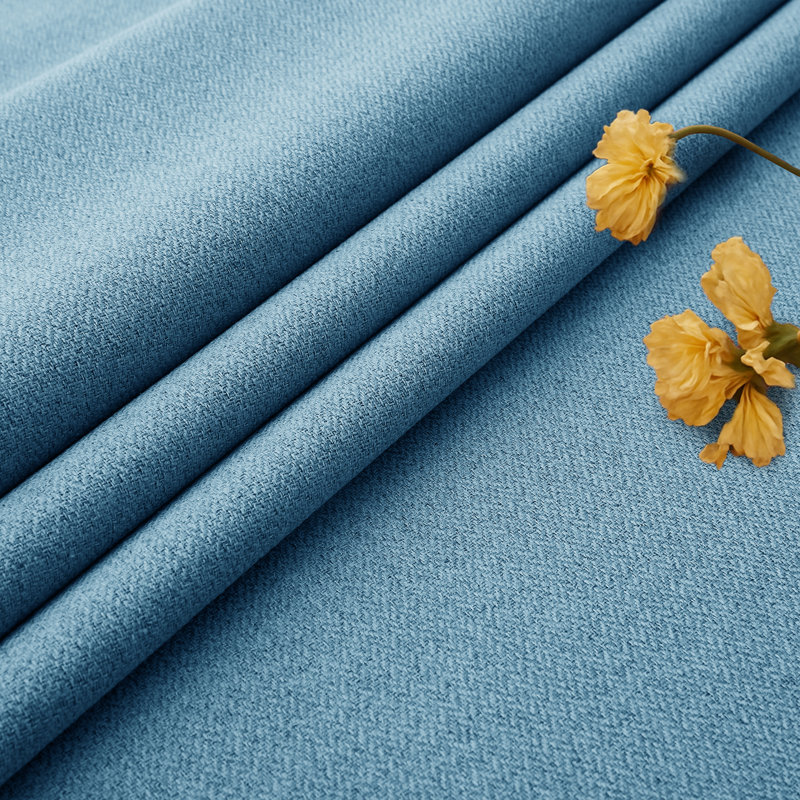 Linen Blend Blackout Curtain Panel Pair, 168cm Width x 228cm Drop, Blue