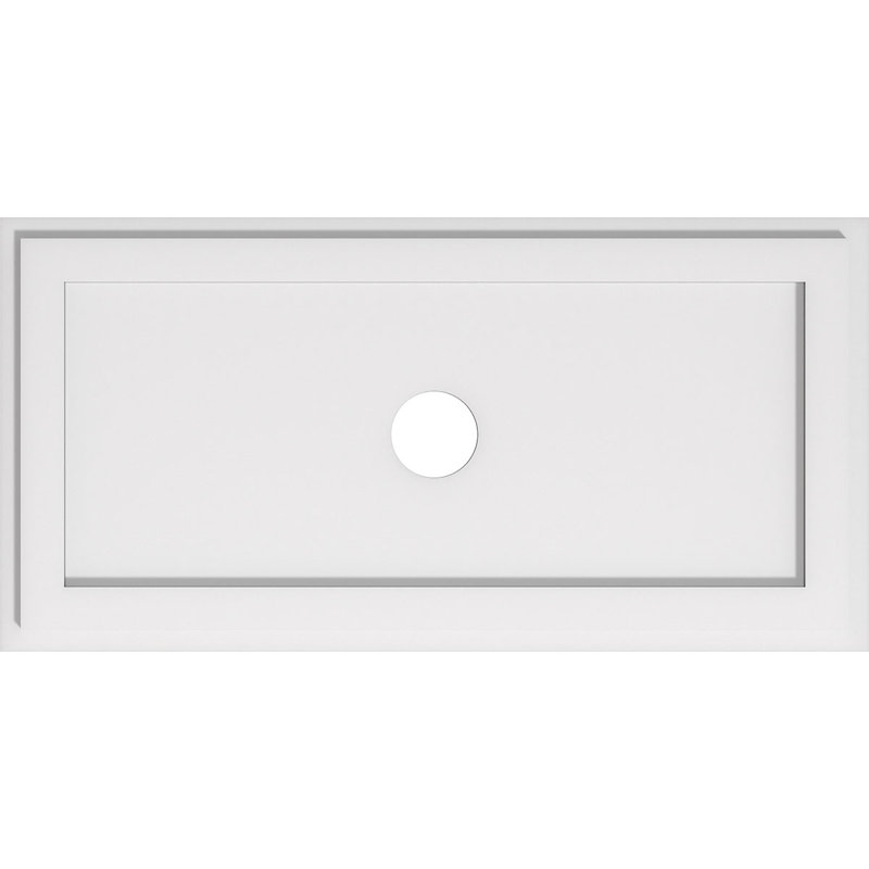 Diamètre intérieur de médaillon rectangulaire contemporain en PVC de qualité architecturale 3 po, H 15 po x l 30 po x P 1 po